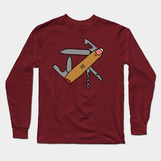 Swiss Army Finger (Brown Skin) Long Sleeve T-Shirt by SaviorOfTheEggs